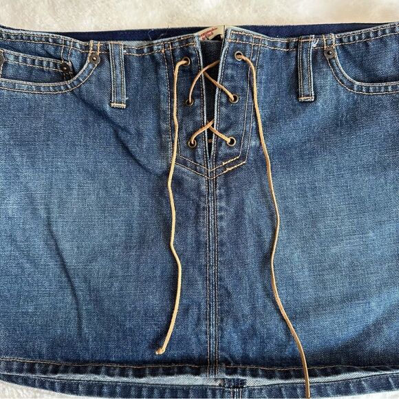 Abercrombie & Fitch Y2K Denim Mini Skirt Size 4 - Picture 3 of 9